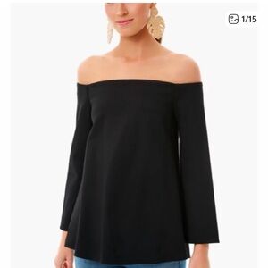 Tuckernuck Black Off-Shoulder Blouse